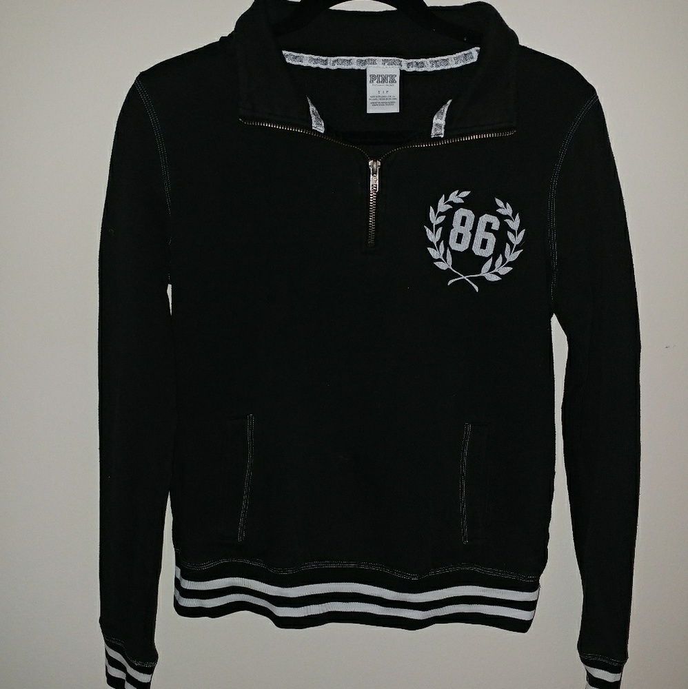 VS PINK Black Quarter-Zip